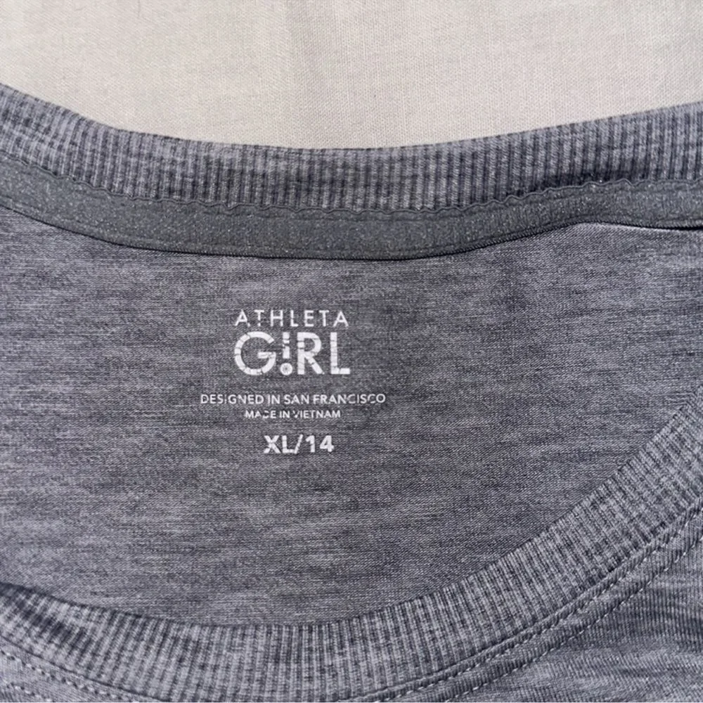 ATHLETA 14 Gray ACTIVE-IST Short Sleeve High Low Athletic Tee